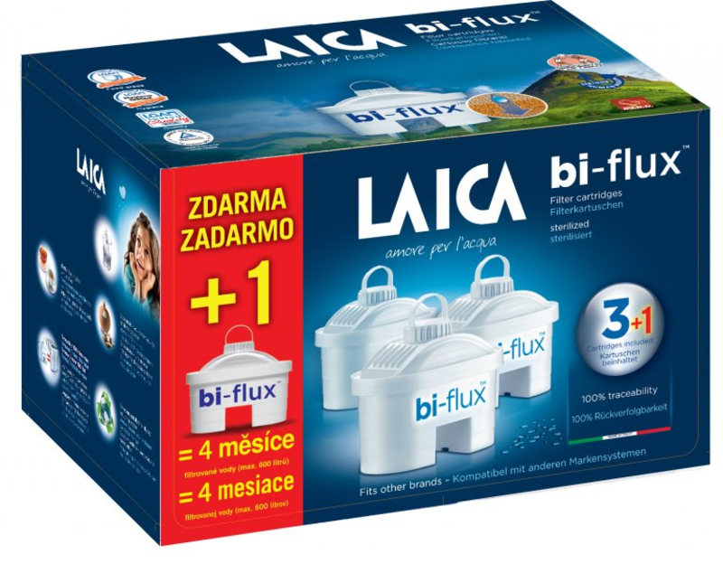 Laica bi-flux vízszűrőbetét univerzális 3+1db 4 db