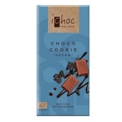 Vásároljon Ichoc bio csokis kekszes csokoládé (rizstejjel) 80g terméket - 1.081 Ft-ért