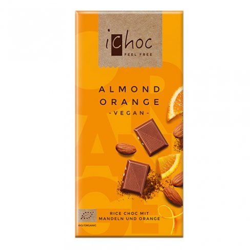Vásároljon Ichoc bio mandulás narancsos csokoládé (rizstejjel) 80g terméket - 1.081 Ft-ért