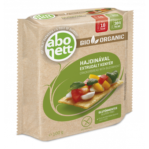 Vásároljon Abonett extrudált bio kenyér hajdinával gluténmentes 100 g terméket - 329 Ft-ért