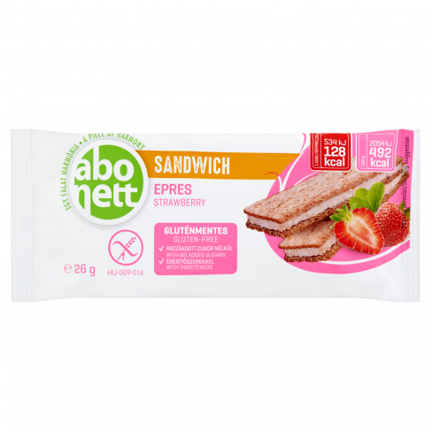 Vásároljon Gluténmentes abonett sandwich epres 26g terméket - 164 Ft-ért