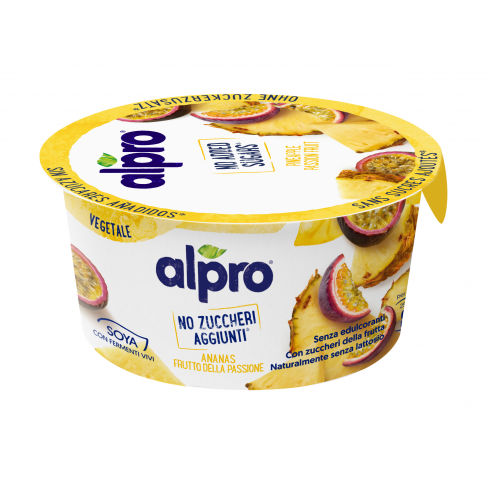 ALPRO SZÓJAGURT ANANÁSZ-MARACUJA HOZZÁADOTT CUKROT NEM TARTALMAZ 135 G