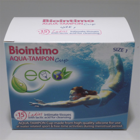 Vásároljon Biointimo aqua tampon cup 1-es méret 1db terméket - 4.695 Ft-ért