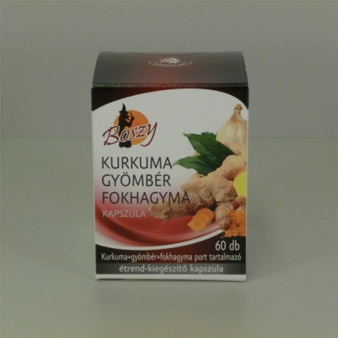 Vásároljon Boszy kurkuma-gyömbér-fokhagyma por kapszula 60db terméket - 1.837 Ft-ért