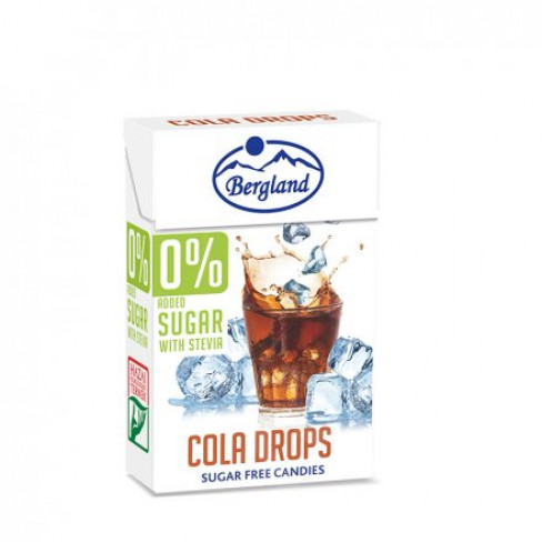 Vásároljon Bergland cola drops cukormentes kóla ízű cukorka 40 g terméket - 310 Ft-ért