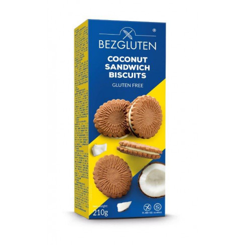 Vásároljon Bezgluten gluténmentes kókuszos töltött keksz 210g terméket - 928 Ft-ért