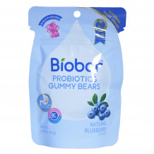 BIOBOR GUMICUKORKA PROBIOTIKUMOS BAKTÉRIUMTÖRZSEKKEL ÁFONYA ÍZŰ 45 G
