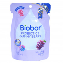 BIOBOR GUMICUKORKA PROBIOTIKUMOS BAKTÉRIUMTÖRZSEKKEL SZŐLŐ ÍZŰ 45 G