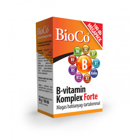 Vásároljon Bioco b-vitamin komplex forte tabletta 100db terméket - 3.320 Ft-ért