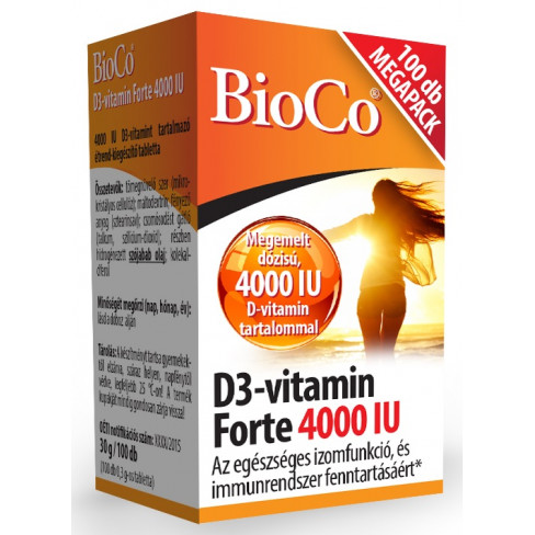 Vásároljon Bioco d3-vitamin forte 4000iu tabletta 100db terméket - 3.516 Ft-ért