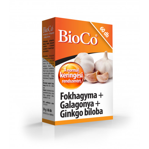 Vásároljon Bioco fokhagyma+galagonya+gingko biloba tabletta 60db terméket - 3.241 Ft-ért