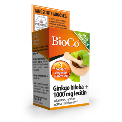 Vásároljon Bioco gingko biloba+lecitin 1000mg tabletta 90db terméket - 4.420 Ft-ért