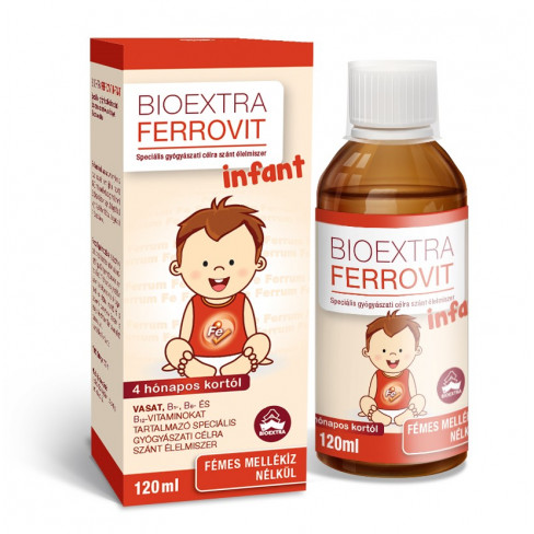 BIOEXTRA FERROVIT INFANT SPECIÁLIS GYÓGYÁSZATI CÉLRA SZÁNT ÉLELMISZER, CSECSEMŐK VASHIÁNYOS ÁLLAPOTA ESETÉN 120 ML