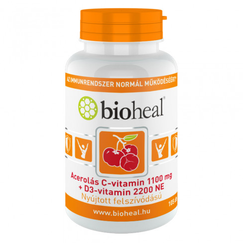 Vásároljon Bioheal acerolás c-vitamin 1100mg+d3 vitamin 2200ne 105db terméket - 3.303 Ft-ért
