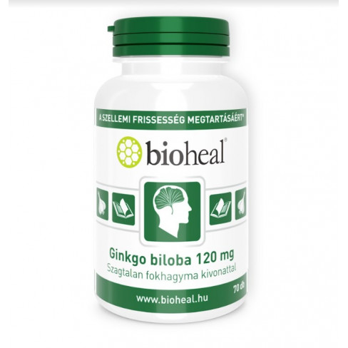 Vásároljon Bioheal gingko biloba 120mg szagtalan fokhagyma kivonattal 70db terméket - 3.154 Ft-ért