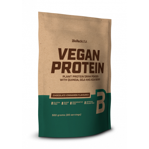 Vásároljon Biotech vegan protein csoki-fahéj ízű fehérje italpor 500 g terméket - 4.856 Ft-ért