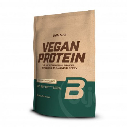 Vásároljon Biotech vegan protein vaníliás sütemény ízű fehérje italpor 500 g terméket - 4.856 Ft-ért