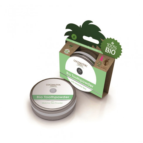 Vásároljon Bio coconutoil matcha teával fogpor 50ml terméket - 3.045 Ft-ért