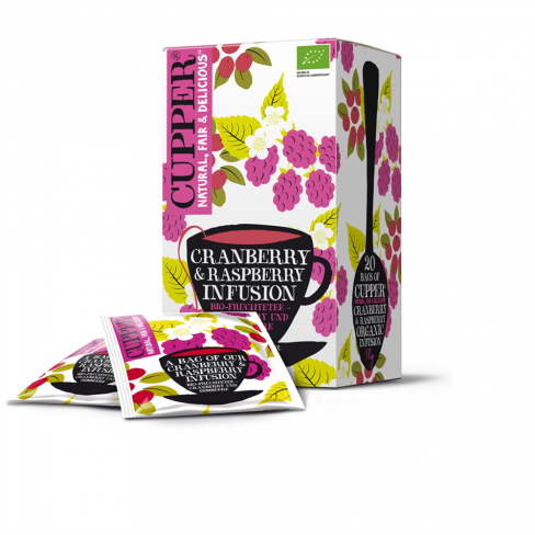 Vásároljon Cupper bio cranberry&raspberry tőzegáfonya-málna tea 20 db 50 g terméket - 1.119 Ft-ért