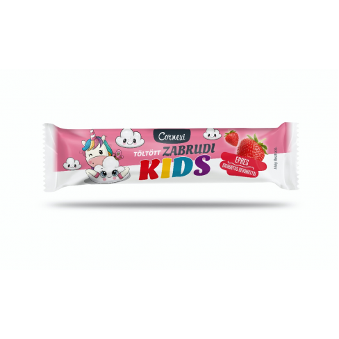 CORNEXI KIDS RUDI SÁRKÁNYGYÜMÖLCS ÍZŰ TÖLTELÉKKEL TÖLTÖTT ZABRÚD KAKAÓS BEVONATTAL 30 G