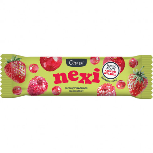 Vásároljon Cornexi nexi piros gyümölcsös müzli szelet édesítőszerrel 25 g terméket - 78 Ft-ért