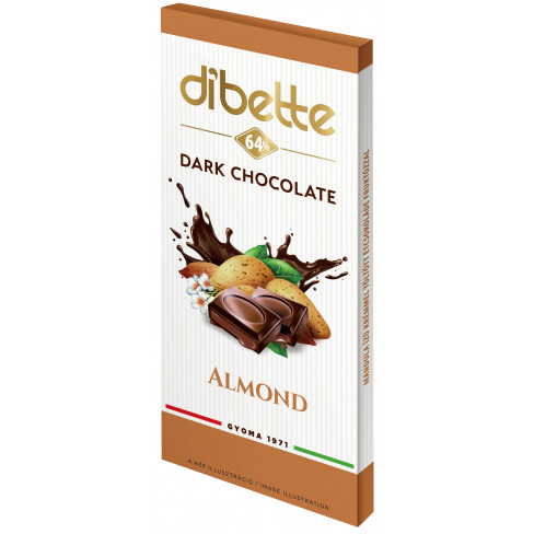 Vásároljon Diabette töltött étcsokoládé mandula 80g terméket - 623 Ft-ért
