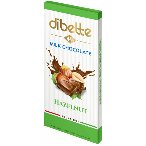 Vásároljon Diabette töltött tejcsokoládé (mogyoró ízű) 80g terméket - 623 Ft-ért