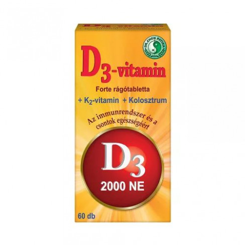 Vásároljon Dr.chen d3-vitamin forte rágótabletta 60db terméket - 1.746 Ft-ért