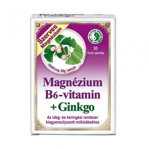 Vásároljon Dr.chen magnézium b6-vitamin+ginkgo forte tabletta 30db terméket - 1.484 Ft-ért