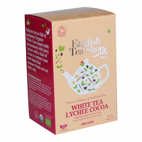 Vásároljon Ets bio 20 fehér tea licsivel és kakaóbabbal 1db terméket - 1.080 Ft-ért