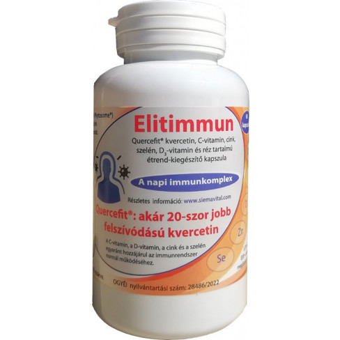 ELITIMMUN QUERCEFIT KVERCETIN, C-VITAMIN, CINK, SZELÉN, D3-VITAMIN ÉS RÉZ TARTALMÚ ÉTREND-KIEGÉSZÍTŐ KAPSZULA 60 DB