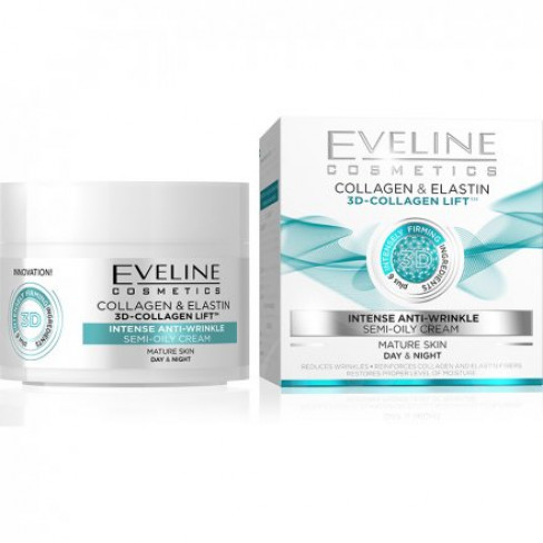 Vásároljon Eveline 3d collagen intenzív ránctalanító arckrém 50ml terméket - 1.336 Ft-ért