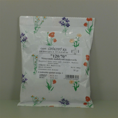 Vásároljon Gyógyfű 120/70 vérnyomás csökkentő szálas teakeverék 50g terméket - 697 Ft-ért