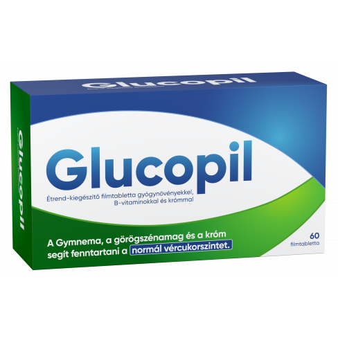 GLUCOPIL ÉTREND-KIEGÉSZÍTŐ GYÓGYNÖVÉNYEKKEL, B-VITAMINOKKAL ÉS KRÓMMAL FILMTABLETTA 60 DB