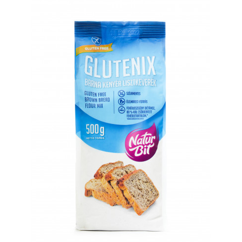 Vásároljon Glutenix gluténmentes barna kenyér sütőkeverék pku 500g terméket - 962 Ft-ért