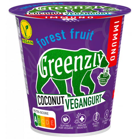 GREENZLY KÓKUSZOS VEGÁNGURT ERDEI GYÜMÖLCSÖS 130 G