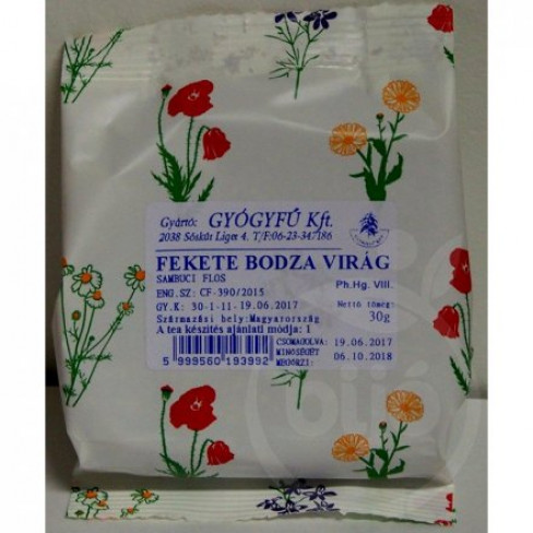 Vásároljon Gyógyfű feketebodzavirág 30g terméket - 260 Ft-ért