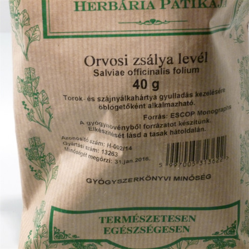 Vásároljon Herbária orvosi zsálya levél tea 40g terméket - 555 Ft-ért