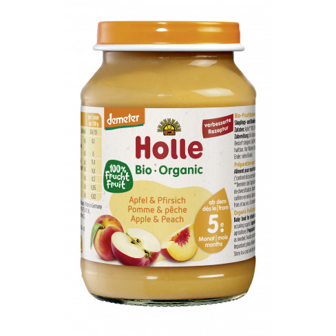 Vásároljon Holle bio bébiétel őszibarack-alma 190g terméket - 717 Ft-ért
