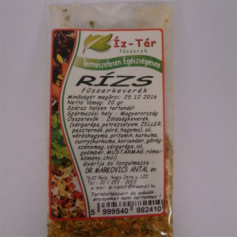 Vásároljon Íz-tár fűszerkeverék rizsfűszer 20g terméket - 147 Ft-ért