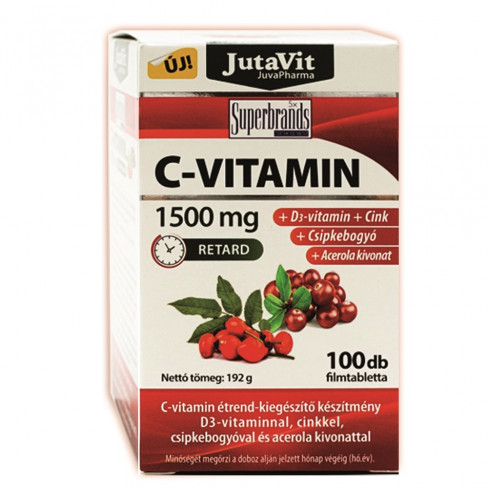 Vásároljon Jutavit c-vitamin 1500 mg+d3+csipkebogyó+acerola kivonat 100 100db terméket - 3.324 Ft-ért