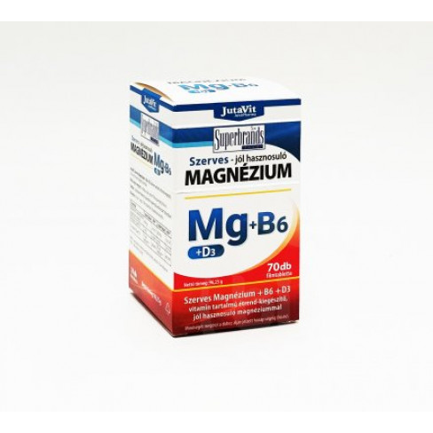 Vásároljon Jutavit szerves magnézium b6+d3 vitamin kapszula 70db terméket - 1.733 Ft-ért