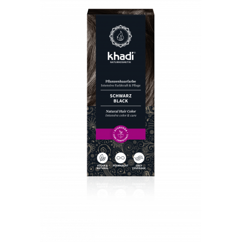 Vásároljon Khadi hajfesték por fekete 100g terméket - 3.977 Ft-ért