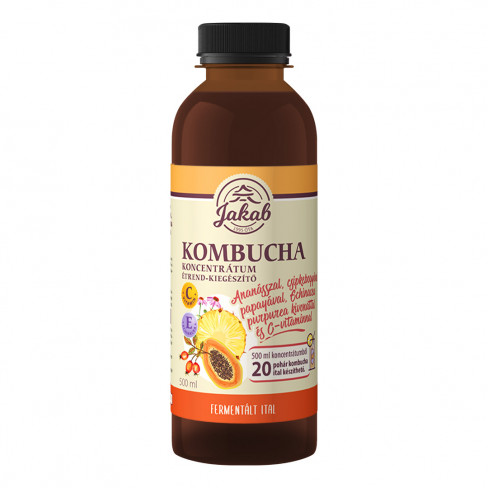 KOMBUCHA TEA KONCENTRÁTUM ANANÁSSZAL, CSIPKEBOGYÓVAL, PAPAYÁVAL, ECHINACEA PURPUREA KIVONATTAL ÉS C-VITAMINNAL 500 ML