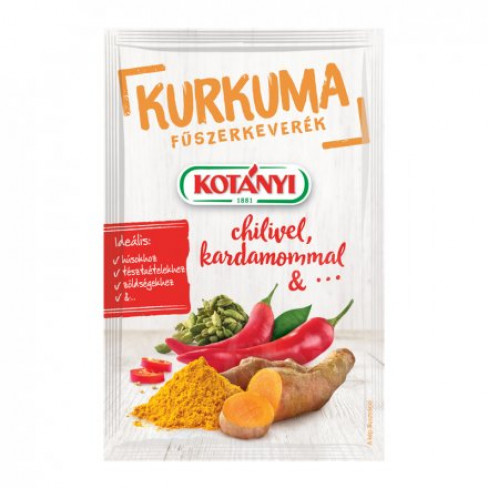 Vásároljon Kotányi kurkuma chili-kardamom fűszerkeverék 25 g terméket - 352 Ft-ért