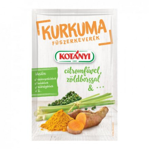 Vásároljon Kotányi kurkuma citromfű-zöldbors fűszerkeverék 25 g terméket - 352 Ft-ért