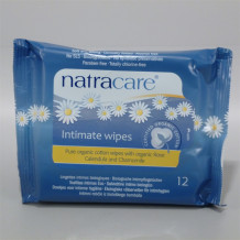 Natracare bio női intim törlőkendő 12db