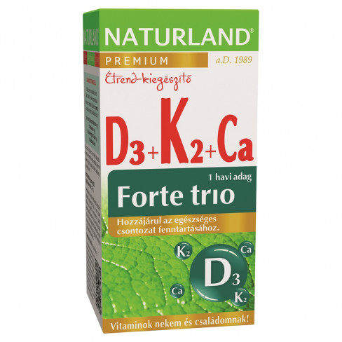 Vásároljon Naturland d3+k2+ca forte trio 30db terméket - 2.454 Ft-ért