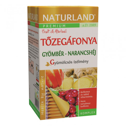 Vásároljon Naturland gyümölcstea tőzegáfonya-gyömbér narancshéj 20x2g 40g terméket - 1.226 Ft-ért