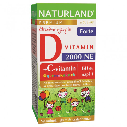 Vásároljon Naturland prémium d3-vitamin forte rágótabletta gyermekekne 60db terméket - 1.933 Ft-ért